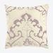 Amelia 16" Square Pillow by BrylaneHome in Ivory Lavender