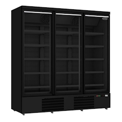 CombiSteel Tiefkühlschrank 3 Glastüren Schwarz Jde-1530F Bl Image