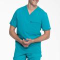 Dickies Men's Balance Tuckable V-Neck Scrub Top - Teal Size M (L10364)