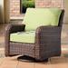 Rosecliff Heights Losey Swivel Patio Chair w/ Cushions Wicker/Rattan in Gray/Brown | 38.5 H x 33 W x 38 D in | Wayfair