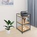 Rebrilliant 35" x 21" x 21" 3-Tier Storage Rack Wood/Wire/Metal in Black/Brown | 34.65 H x 21.26 W x 21.26 D in | Wayfair