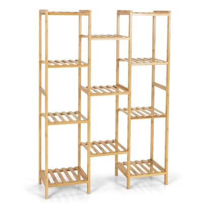 Costway 9/11-Tier Bamboo Plant Stand for Living Room Balcony Garden-11-Tier