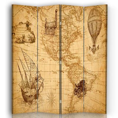 Paravent cloison Voyages Américains 145x180cm (4 volets)