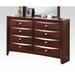 Wood 4 Tier 8 Drawers Dresser in Espresso