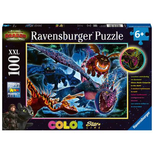 Ravensburger Kinderpuzzle - 13710 Leuchtende Dragons - Dragons-Leuchtpuzzle Für Kinder Ab 6 Jahren, Mit 100 Teilen Im Xx
