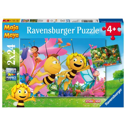 Ravensburger Kinderpuzzle - 09093 Die kleine Biene Maja - Puzzle für Kinder ab 4 Jahren, Biene Maja Puzzle mit 2x24 Teil