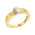 Orolino Ring 585/- Gold Akoya Zuchtperle Weiß Glänzend (Größe: 058 (18,5))