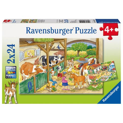 Ravensburger Kinderpuzzle - 09195 Fröhliches Landleben - Puzzle Für Kinder Ab 4 Jahren, Mit 2X24 Teilen