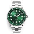 FILIPPO LORETI OKEANOS - Men's Wrist Watch - 100m Water Resistant Watches 42mm Diver Dial w/Luminous Hands | Stainless Steel Watch | Stainless Steel Case | Japan Movement, Silver Steel band / Green