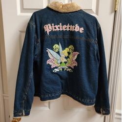 Disney Jackets & Coats | Disney Tinker Bell Sherpa Jean Jacket Xl Sherpa Denim Jacket | Color: Blue | Size: Xl