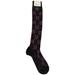 Gucci Accessories | Gucci Women's Interloking Monogram Gg Long Knee Lame Socks Black Color Sz M Dm29 | Color: Black/Pink | Size: M