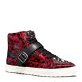 Coach Shoes | Coach Leather C203 Sneakers Shoes Haircalf Fur With Studs Leopard Animal Print | Color: Black/Red | Size: Various