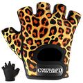 Contraband Pink Label 5297 Womens Design Series Leopard Print Lifting Gloves (Pair) - Lightweight Vegan Medium Padded Microfiber Amara Leather w/Griplock Silicone (Orange/Black, Small)