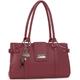 Catwalk Collection Handbags - Women's Medium Leather Shoulder Bag - Multiple Pockets And Compartments - MARTINA - Red