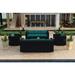 Wade Logan® Suffern 5 Piece Double Sofa Set w/ Cushions Synthetic Wicker/All - Weather Wicker/Wicker/Rattan | 32.25 H x 89.75 W x 34.75 D in | Outdoor Furniture | Wayfair