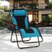 PHI VILLA Reclining Zero Gravity Chair w/ Cushion Metal in Green/Blue | 33 H x 30 W x 35 D in | Wayfair E02GF-010-04