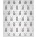 The Holiday Aisle® Anelija Bunny Fluffle Fleece Blanket Microfiber/Fleece/Microfiber/Fleece in Gray/Blue | 60 W in | Wayfair