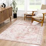 Kandos 5'3" Square Traditional Cream/Light Beige/Pale Pink/Plum/Peach Area Rug - Hauteloom