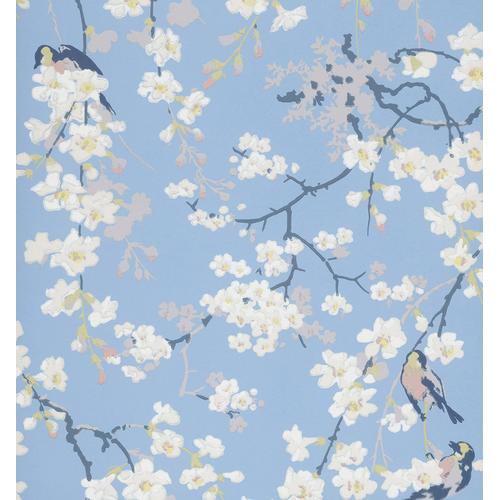 Little Greene 'Massingberd Blossom - Pale Blue' - Blue Wallpaper