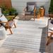 Dumalag 2'7" x 12' Outdoor Farmhouse Moroccan Blue/Gray/Navy/Oatmeal/Off White/Pale Blue/Taupe/Medium Gray Outdoor Runner - Hauteloom