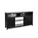Costway 59 Inch TV Stand Media Center Console Cabinet with Barn Door for TV's 65 Inch-Black