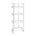 Bookcase with Four Shelves, Glossy White and Chrome