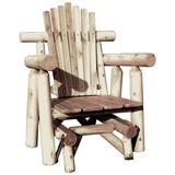 Outdoor White Cedar Adirondack Glider