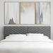 Crestwood Upholstered Chevron Pleated Queen Headboard, Gray