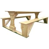 Outdoor 7' Cedar Panel Picnic Table - 7 Foot