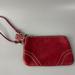 Coach Bags | Coach Red All Leather Classic Wristlet Wallet Bag Coin Purse | Color: Red/Silver | Size: Approx. 6.25'' X 4''