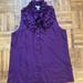 J. Crew Tops | J Crew Silk Purple Ruffled Collar Tank Top Size 6 | Color: Purple | Size: 6