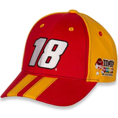 "Youth Joe Gibbs Racing Team Collection Red/Yellow Kyle Busch M&Ms Big Number Adjustable Hat"