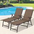 Arlmont & Co. Outdoor Chaise Lounge Chair Set Of 2 Metal | 38.18 H x 21.25 W x 56.69 D in | Wayfair 68FF8C327580426BA4923B6A99062CC6