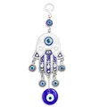 Pendentif ethnique turc en verre bleu mauvais œil en émail Hamsa main de fatma yeux de Medusa