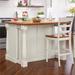 Homestyles Monarch Off-White Wood Kitchen Island with Wood Top - 48' x 25' x 36'