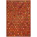 Rustic Moroccan High-Low Pile Johnston Rust/Blue Wool Rug - 6 ft. 7 in. X 9 ft. 7 in.