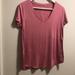 American Eagle Outfitters Tops | American Eagle Seriously Soft V-Neck Short Sleeve Top. Mauve. | Color: Pink | Size: S