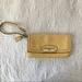 Coach Bags | Coach Leather Fold Over Wristlet Clutch In Soft Yellow - Card Slots Inside | Color: Gold/Yellow | Size: Os