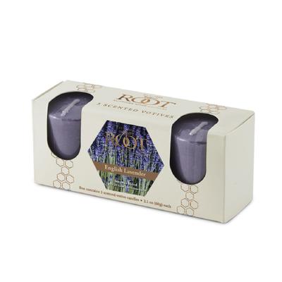 English Lavender Scented Votive Candle, Set 3 by Root in Lavender