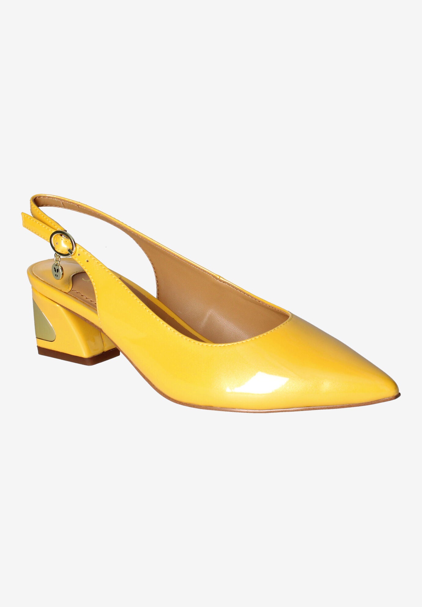 Wide Width Women's Shayanne Slingback Pump by J. Renee in Lemon (Size 9 1/2 W)