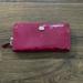 Coach Bags | Coach Embossed Patent Leather Full Zip Accordion Burgundy/Dark Purple Wallet | Color: Pink/Purple | Size: Os