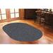 Grey Oval 6' x 9' Area Rug - Wade Logan® Analiese Collection Solid Color Indoor Outdoor Area Rugs 108.0 x 72.0 x 0.3 in black/blue/gray/indigo/navy/white | Wayfair