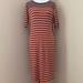 Lularoe Dresses | Lularoe Striped Julia Dress | Color: Blue/Orange | Size: M