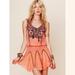 Free People Tops | Free People Fp One Gauze Tunic Tank Mini Dress Peach Navy Blue Xs *Damaged* | Color: Orange/Pink | Size: Xs