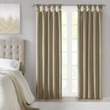 Madison Park 100% Polyester Solid Faux Silk Twist Tab Total Blackout Window Curtain in Bronze - Olliix MP40-7405