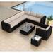 Wade Logan® Suffern 9 Piece Sectional Set w/ Cushions Synthetic Wicker/All - Weather Wicker/Wicker/Rattan | Outdoor Furniture | Wayfair