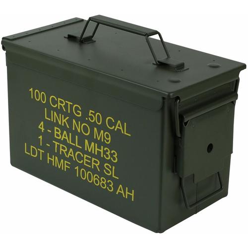 70011 Munitionskoffer, us Ammo Box, Metallkiste, 30 x 19 x 15,5 cm, grün - HMF