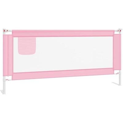 Kleinkind-Bettschutzgitter Rosa 200x25 cm Stoff Vidaxl