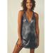 Free People Dresses | Free People Intimately Double Take Moody Floral Combo Sequin Printed Slip Dress | Color: Gray | Size: S