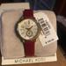 Michael Kors Accessories | Michael Kors Women’s Petite Portia Three-Hand Merlot Leather Watch W/Extra Band | Color: Brown/Tan | Size: Os